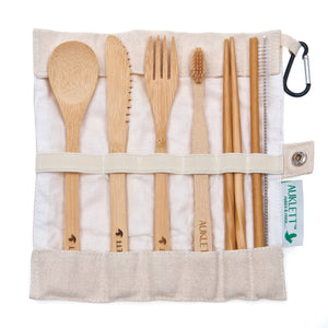 Bamboo Cutlery Travel Set – Beige